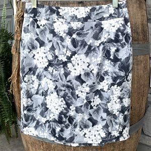 Talbots pencil skirt in different shades of gray and white floral. 2P.